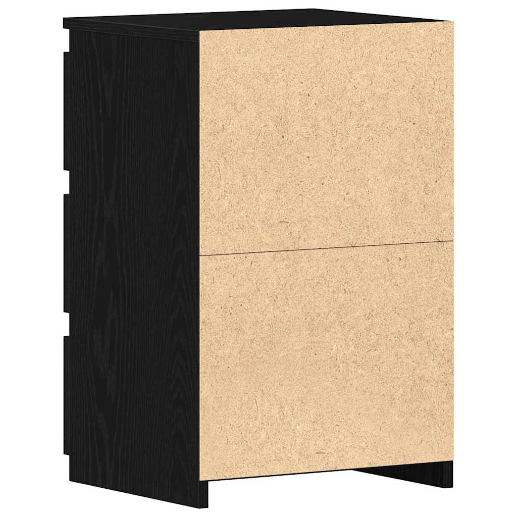 Bedside Cabinet with Drawer 2 pcs Black Oak 40 x 35 x 62.5 cm