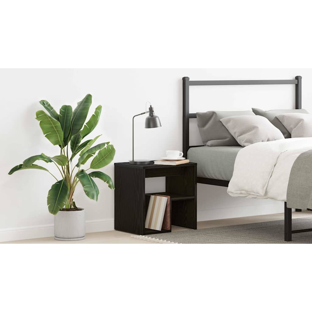 Bedside Cabinet Black Oak 40 x 30 x 40 cm Engineered Wood