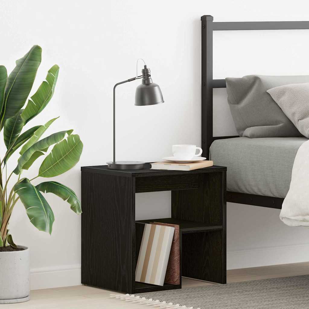 Bedside Cabinet Black Oak 40 x 30 x 40 cm Engineered Wood
