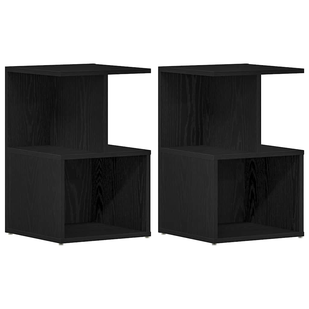 Bedside Cabinet 2 pcs Black Oak 35 x 35 x 55 cm Engineered Wood