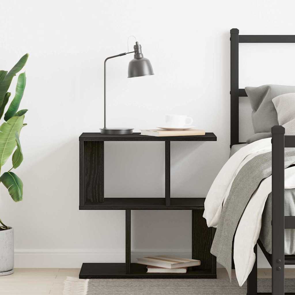 Bedside Cabinet Black Oak 50 x 30 x 51,5 cm Engineered Wood