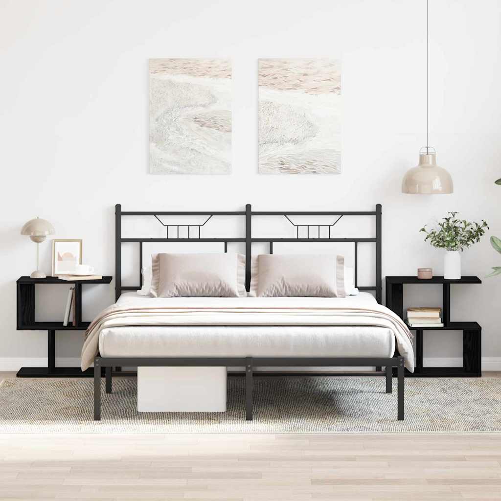 Bedside Cabinet 2 pcs Black Oak 50 x 30 x 51,5 cm