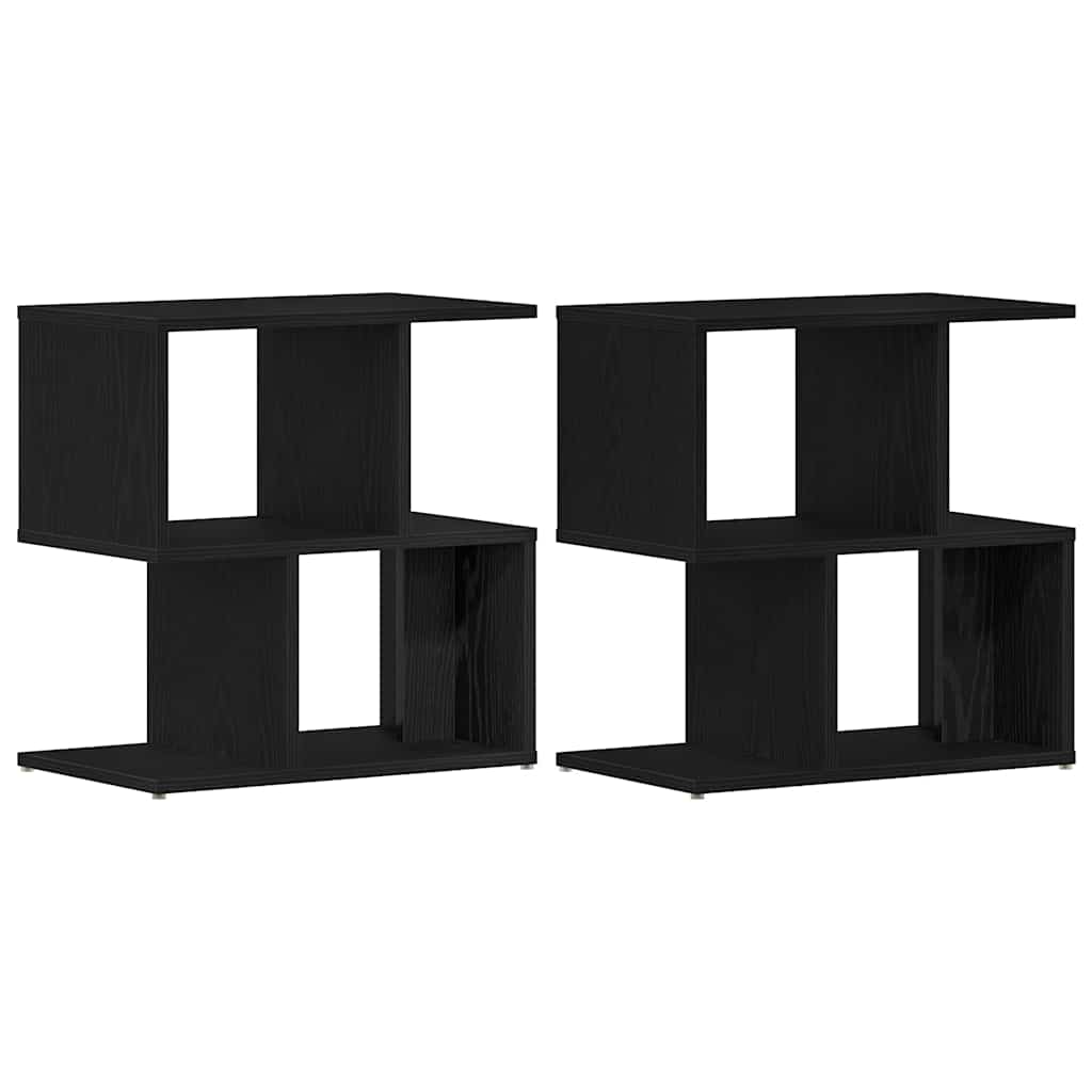 Bedside Cabinet 2 pcs Black Oak 50 x 30 x 51,5 cm