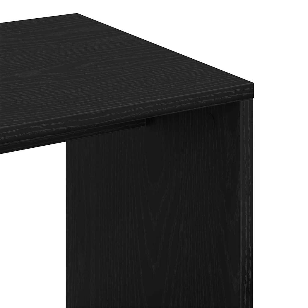 Side Table Black Oak 59 x 36 x 38 cm Engineered Wood