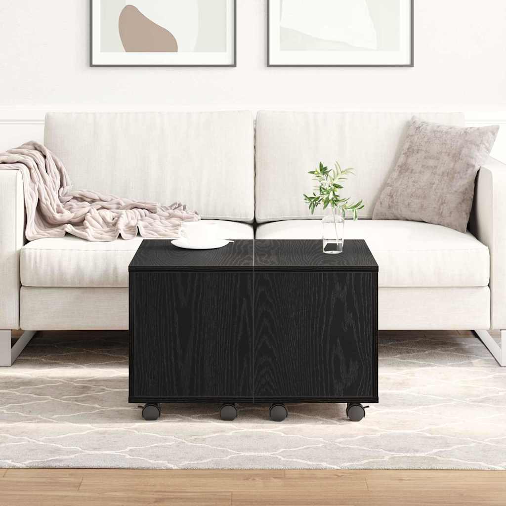 Coffee Table Black Oak 60 x 60 x 38 cm Engineered Wood
