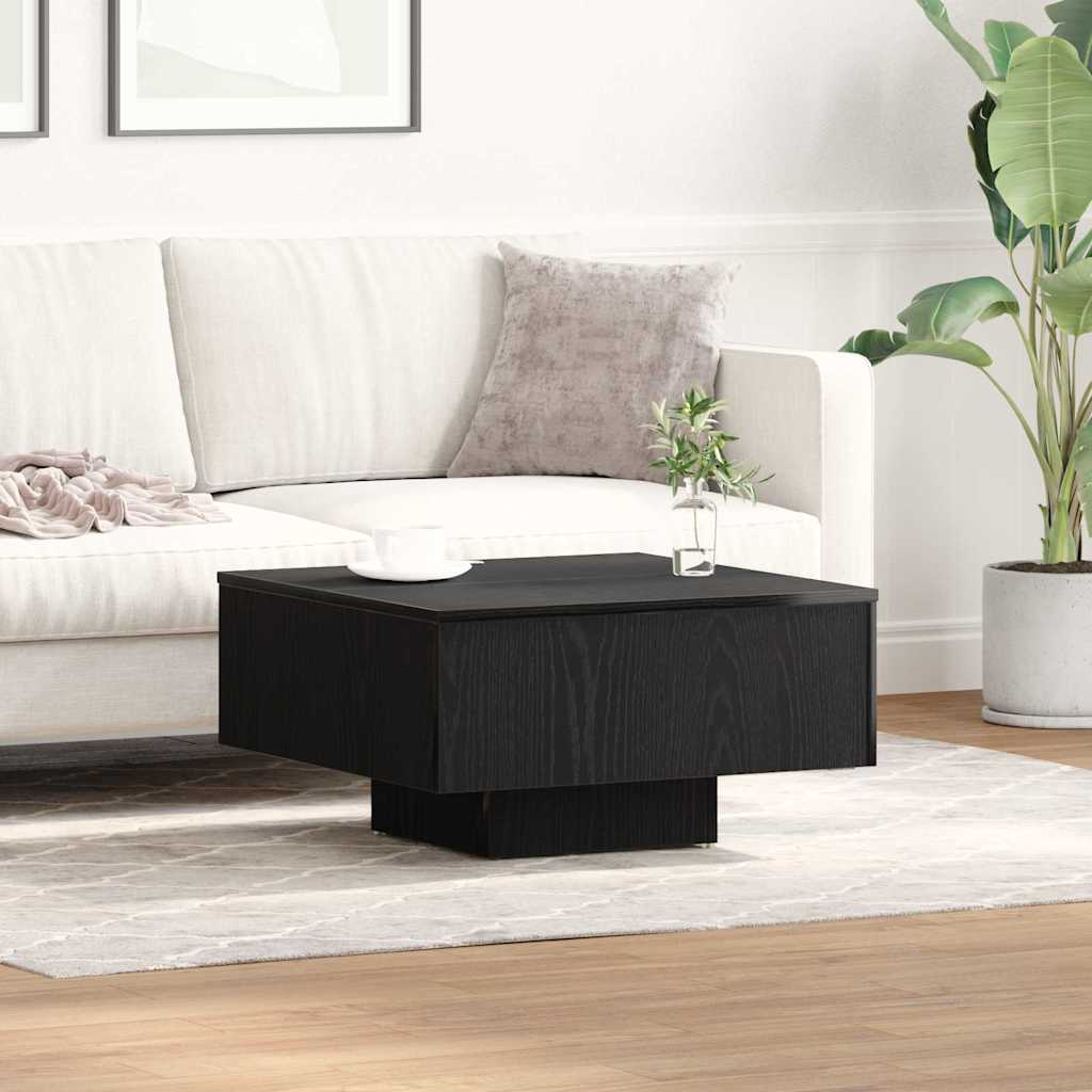 Coffee Table Black Oak 60 x 60 x 31.5 cm Engineered Wood