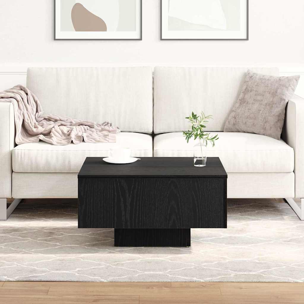 Coffee Table Black Oak 60 x 60 x 31.5 cm Engineered Wood