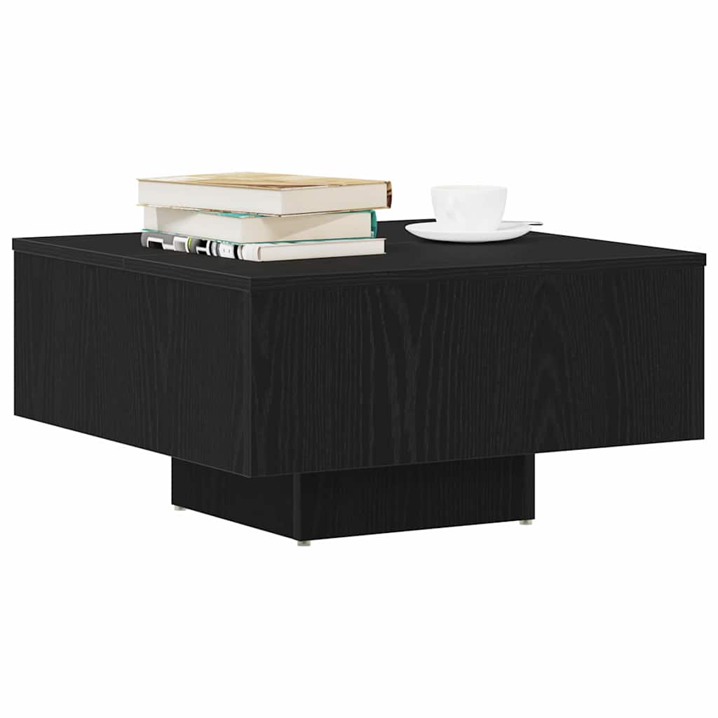 Coffee Table Black Oak 60 x 60 x 31.5 cm Engineered Wood
