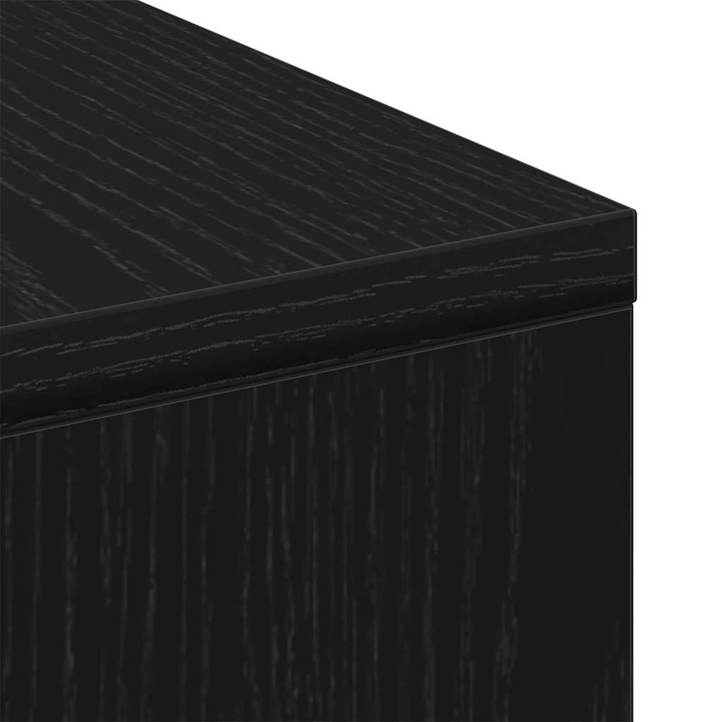 Coffee Table Black Oak 90 x 90 x 28 cm Engineered Wood