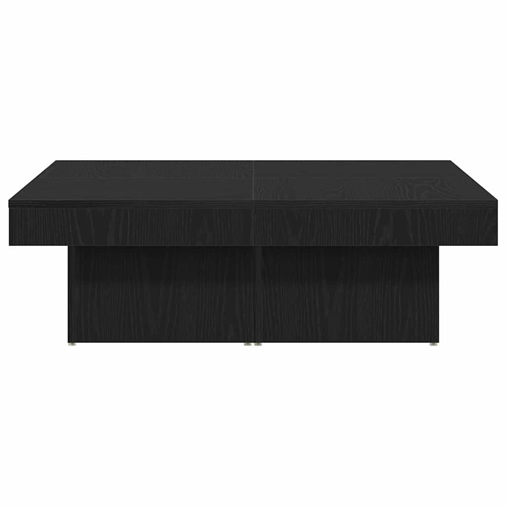 Coffee Table Black Oak 90 x 90 x 28 cm Engineered Wood
