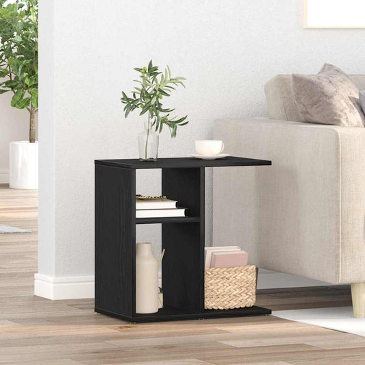 Side Table Black Oak 50 x 30 x 50 cm Engineered Wood