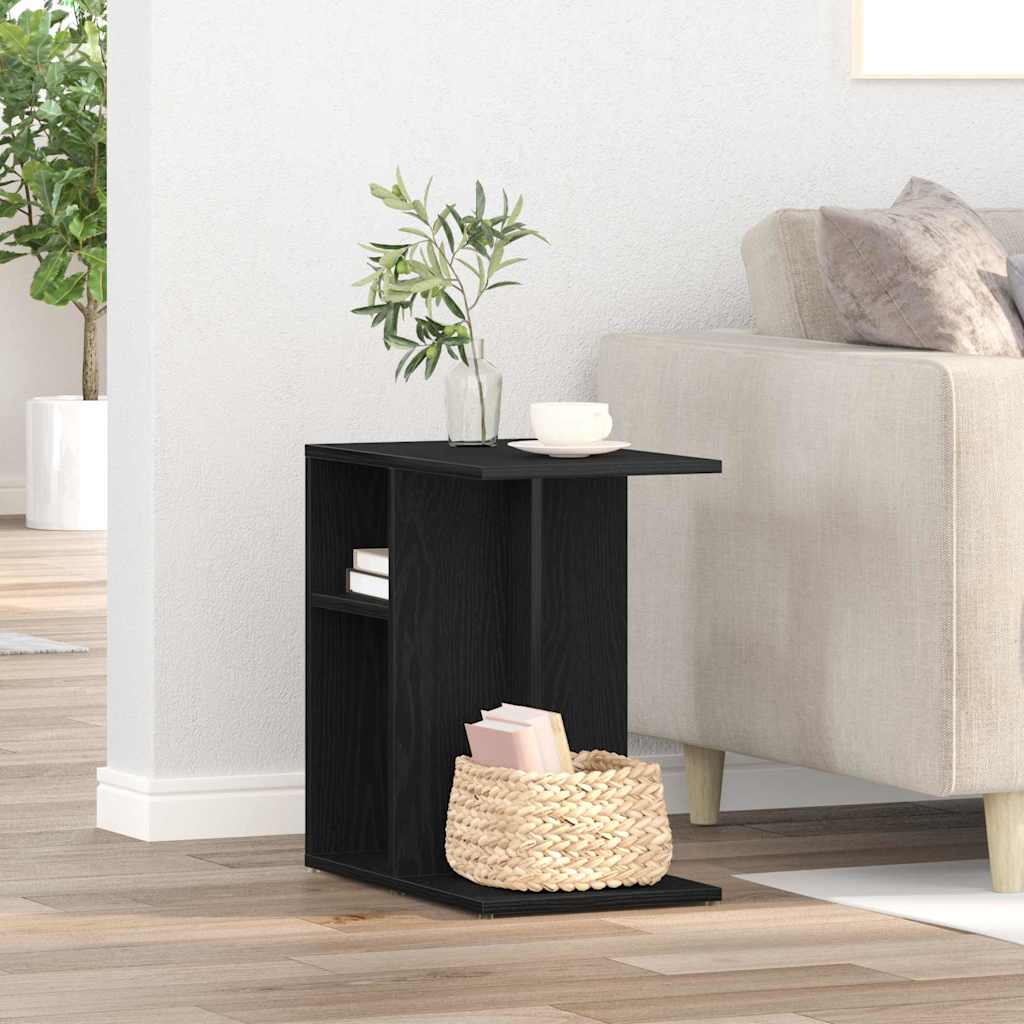 Side Table Black Oak 50 x 30 x 50 cm Engineered Wood