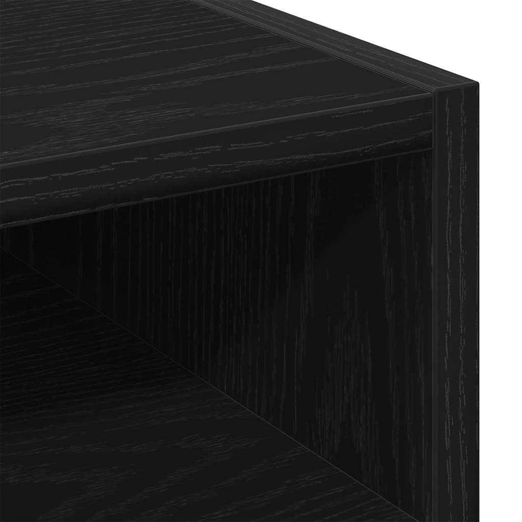 Wheeled Side Cabinet 33 x 38 x 60 cm Engineered Wood Black Oak