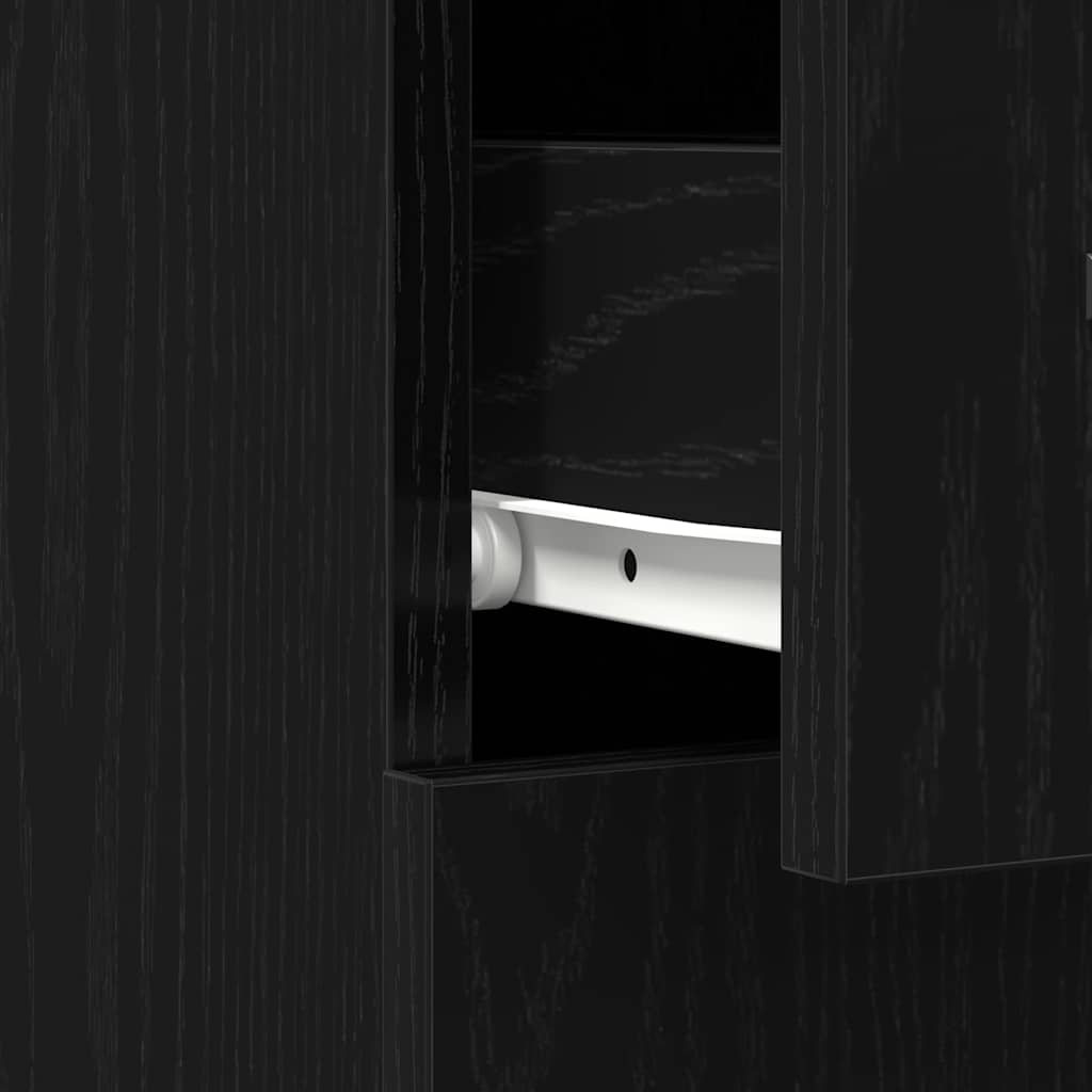 Apothecary Cabinet 20 x 45.5 x 60 cm Engineered Wood Black Oak