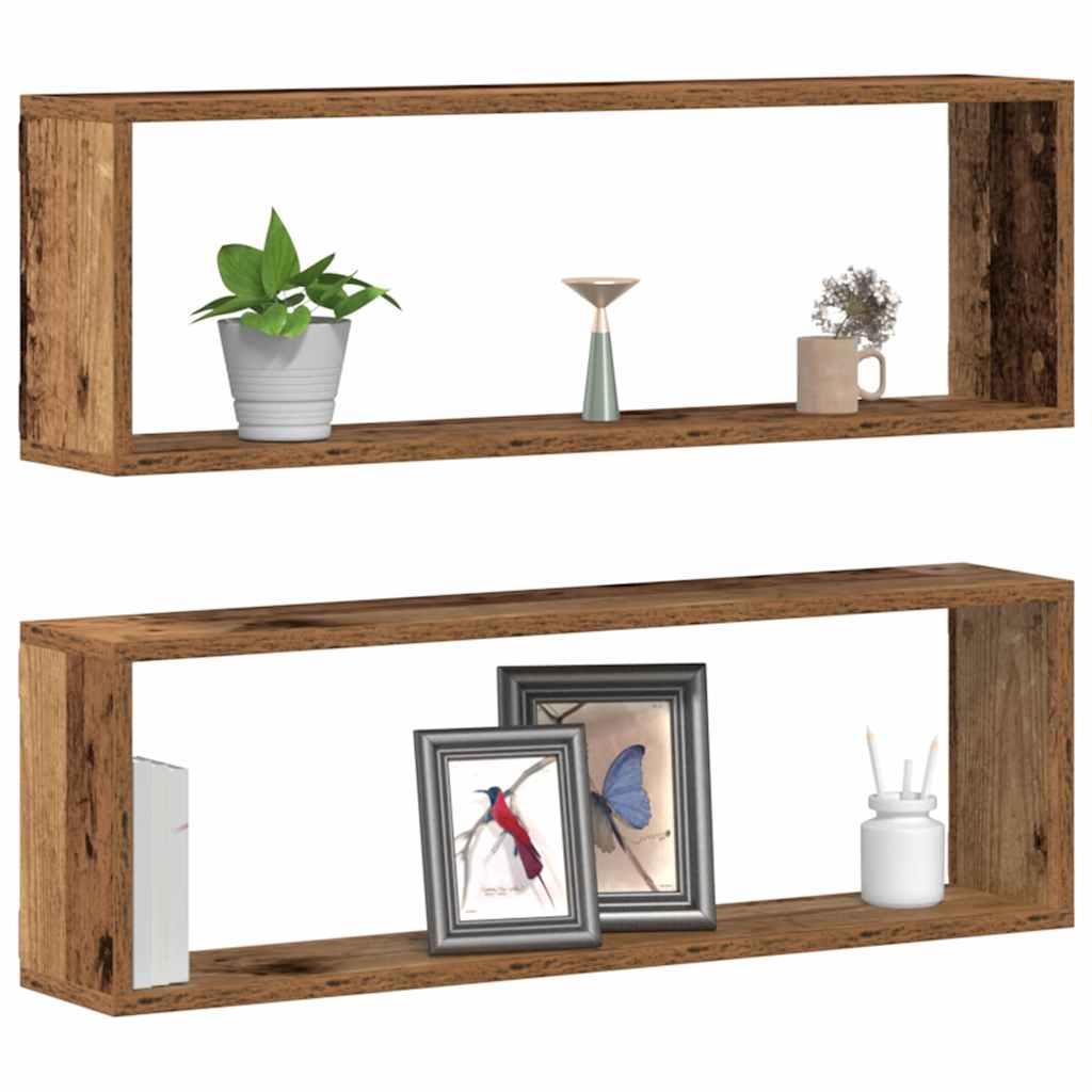 Wall Shelves 2 pcs Old Wood 80 x 15 x 26 cm Engineered Wood