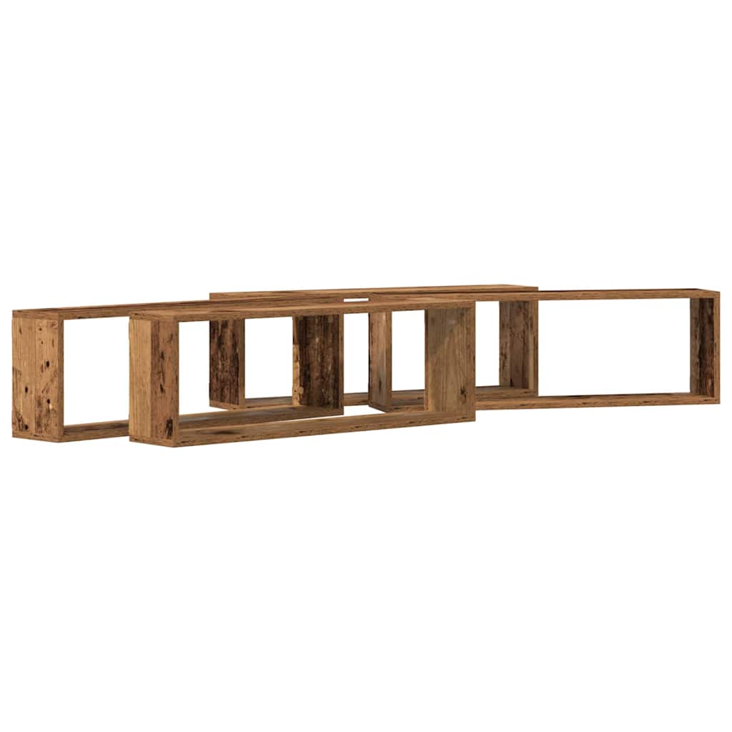 Wall Shelves 4 pcs Old Wood 80 x 15 x 26 cm Engineered Wood