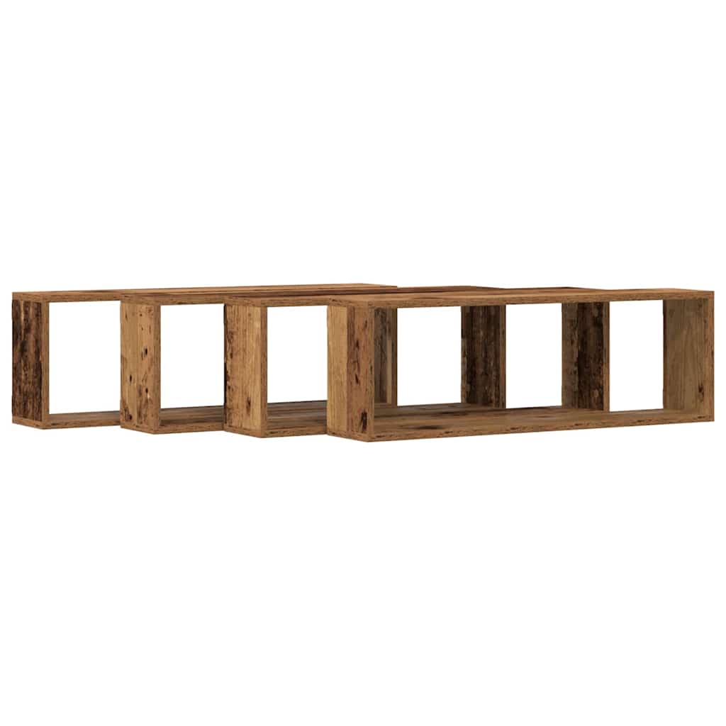 Wall Shelves 4 pcs Old Wood 80 x 15 x 26 cm Engineered Wood