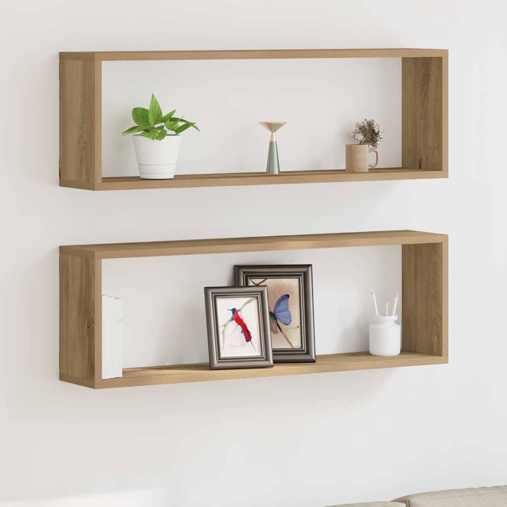 Wall Shelves 2 pcs Artisian Oak 80 x 15 x 26 cm Engineered Wood