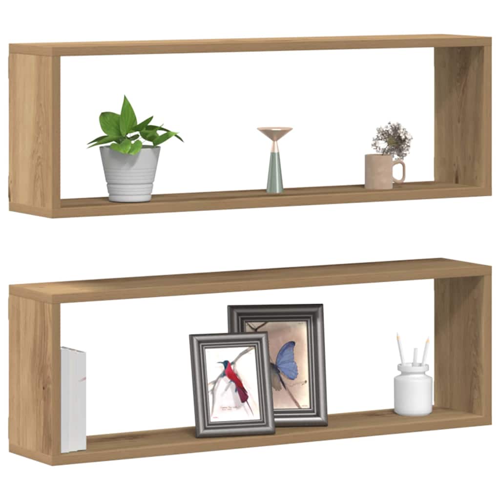 Wall Shelves 2 pcs Artisian Oak 80 x 15 x 26 cm Engineered Wood