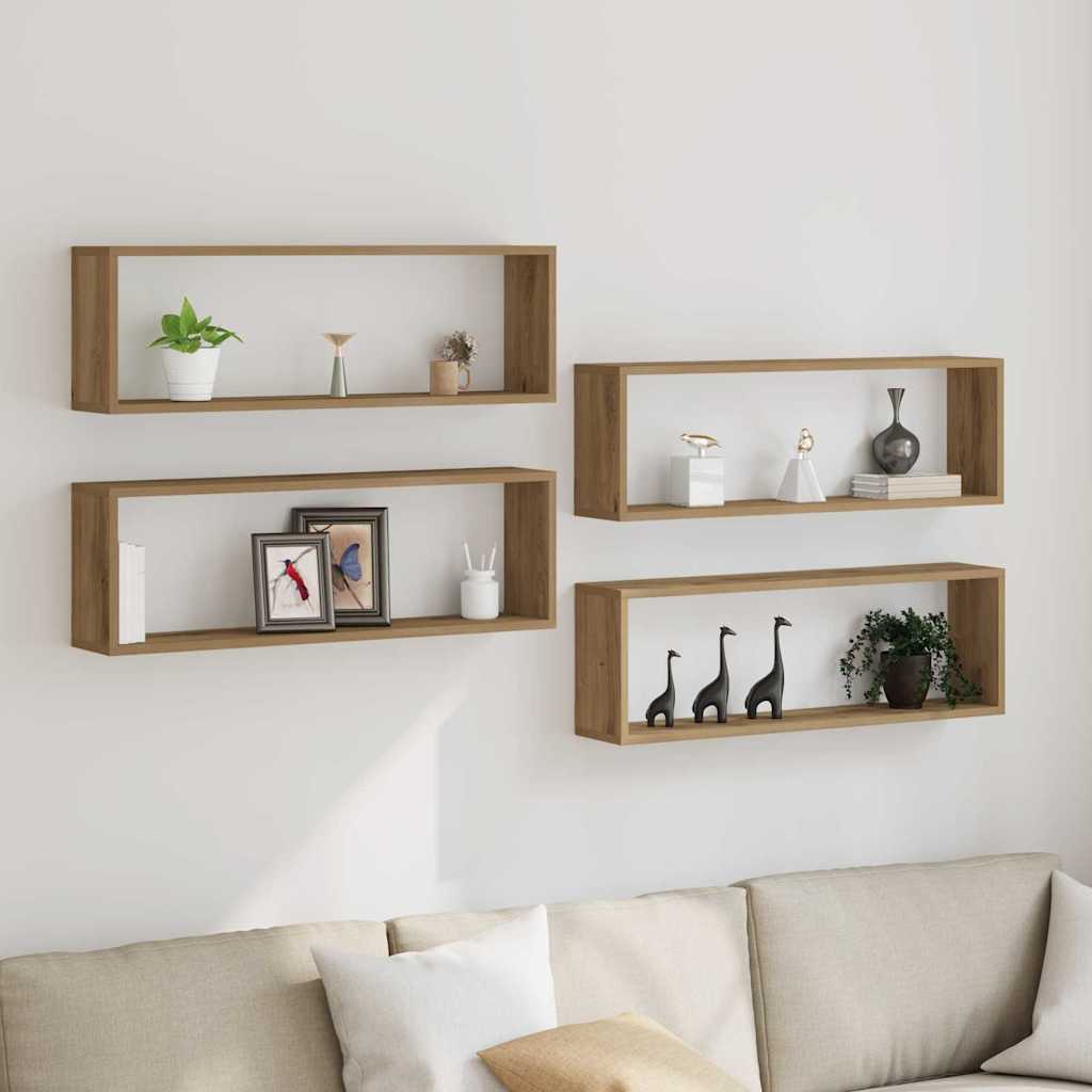 Wall Shelves 4 pcs Artisian Oak 80 x 15 x 26 cm Engineered Wood