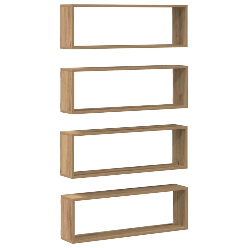 Wall Shelves 4 pcs Artisian Oak 80 x 15 x 26 cm Engineered Wood