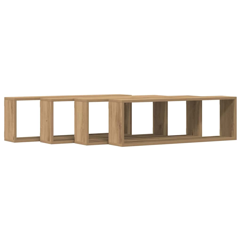 Wall Shelves 4 pcs Artisian Oak 80 x 15 x 26 cm Engineered Wood