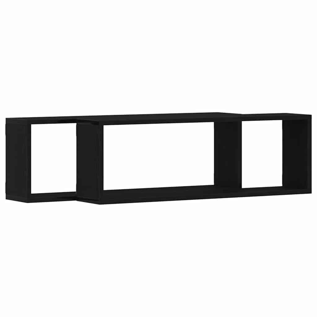 Wall Shelves 2 pcs Black Oak 80 x 15 x 26 cm Engineered Wood