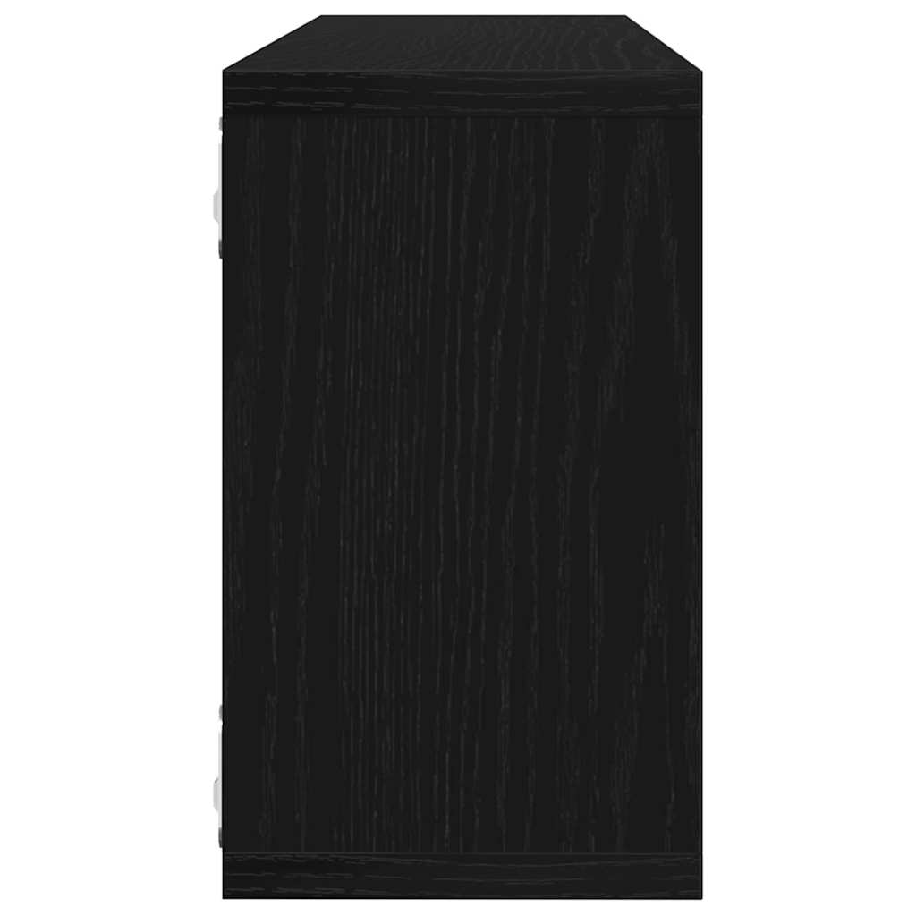 Wall Shelves 2 pcs Black Oak 80 x 15 x 26 cm Engineered Wood