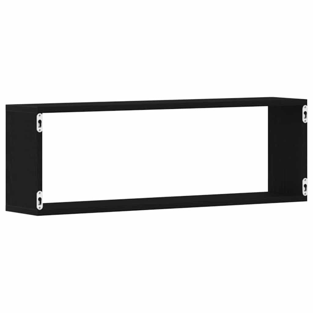 Wall Shelves 4 pcs Black Oak 80 x 15 x 26 cm Engineered Wood
