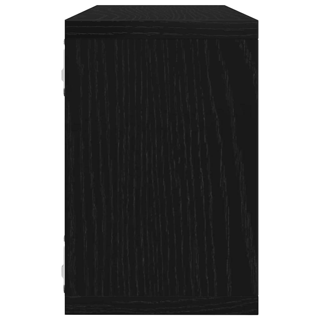 Wall Shelves 4 pcs Black Oak 60 x 15 x 23 cm Engineered Wood