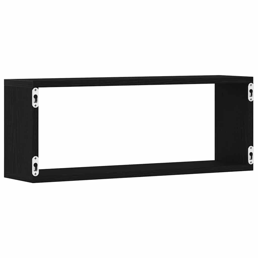 Wall Shelves 6 pcs Black Oak 60 x 15 x 23 cm Engineered Wood