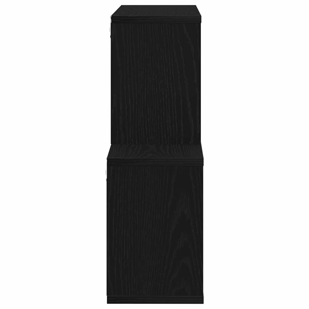 Wall Shelf with Shelf Black Oak 76 x 15 x 53 cm Engineered Wood