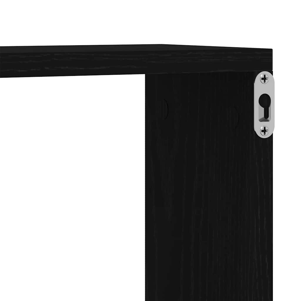 Wall Shelf with Shelf Black Oak 78 x 15 x 93 cm Engineered Wood