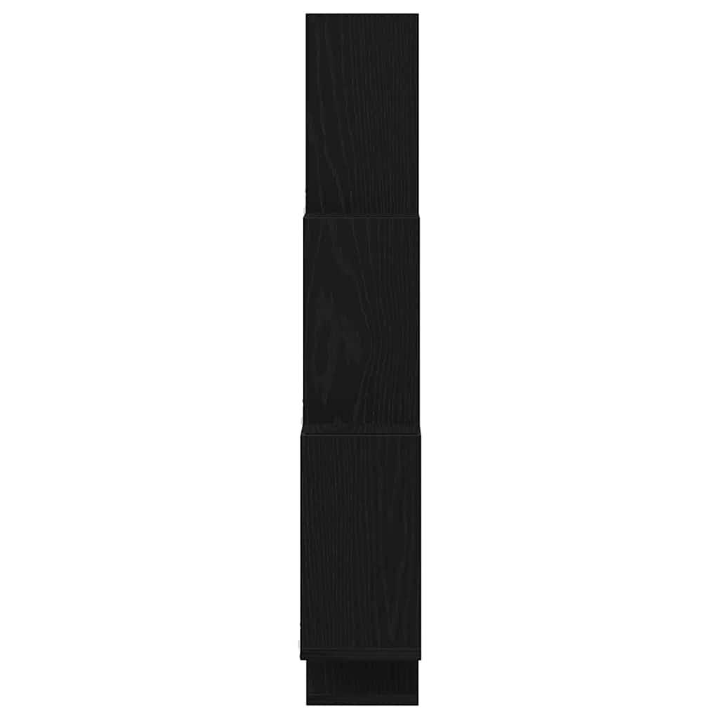 Wall Shelf with Shelf Black Oak 78 x 15 x 93 cm Engineered Wood