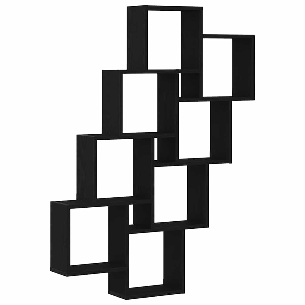 Wall Shelf Black Oak 90 x 15 x 119.5 cm Engineered Wood