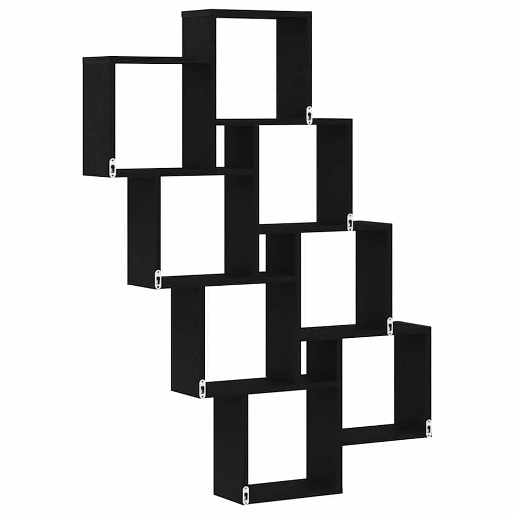 Wall Shelf Wall-Mounted Black Oak 90 x 15 x 119.5 cm