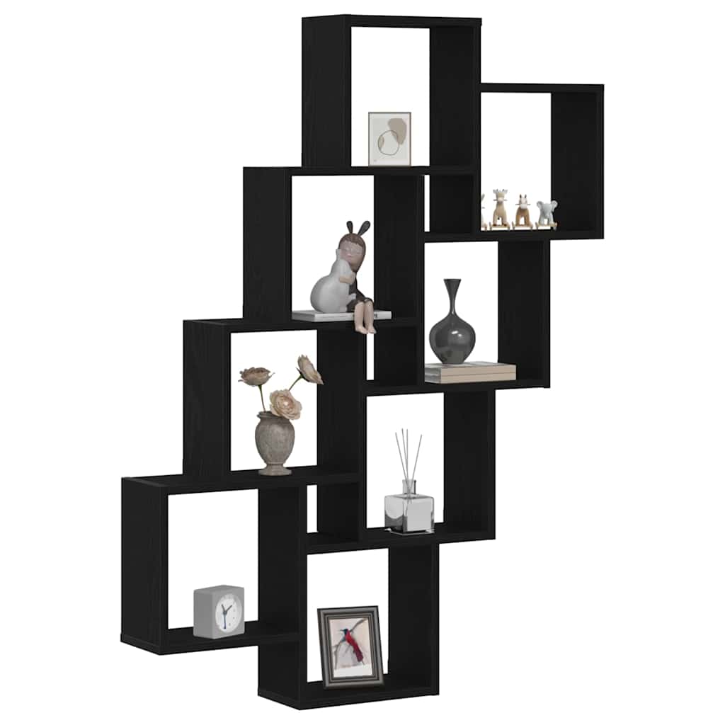 Wall Shelf Wall-Mounted Black Oak 90 x 15 x 119.5 cm