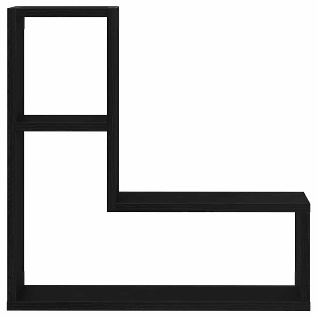 Wall Shelf 2 pcs Black Oak 50 x 15 x 85 cm Engineered Wood