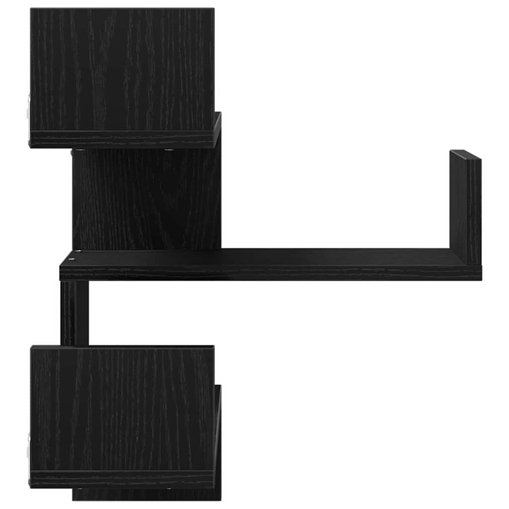 Wall Shelf 2 pcs Black Oak 40 x 40 x 49.5 cm Engineered Wood