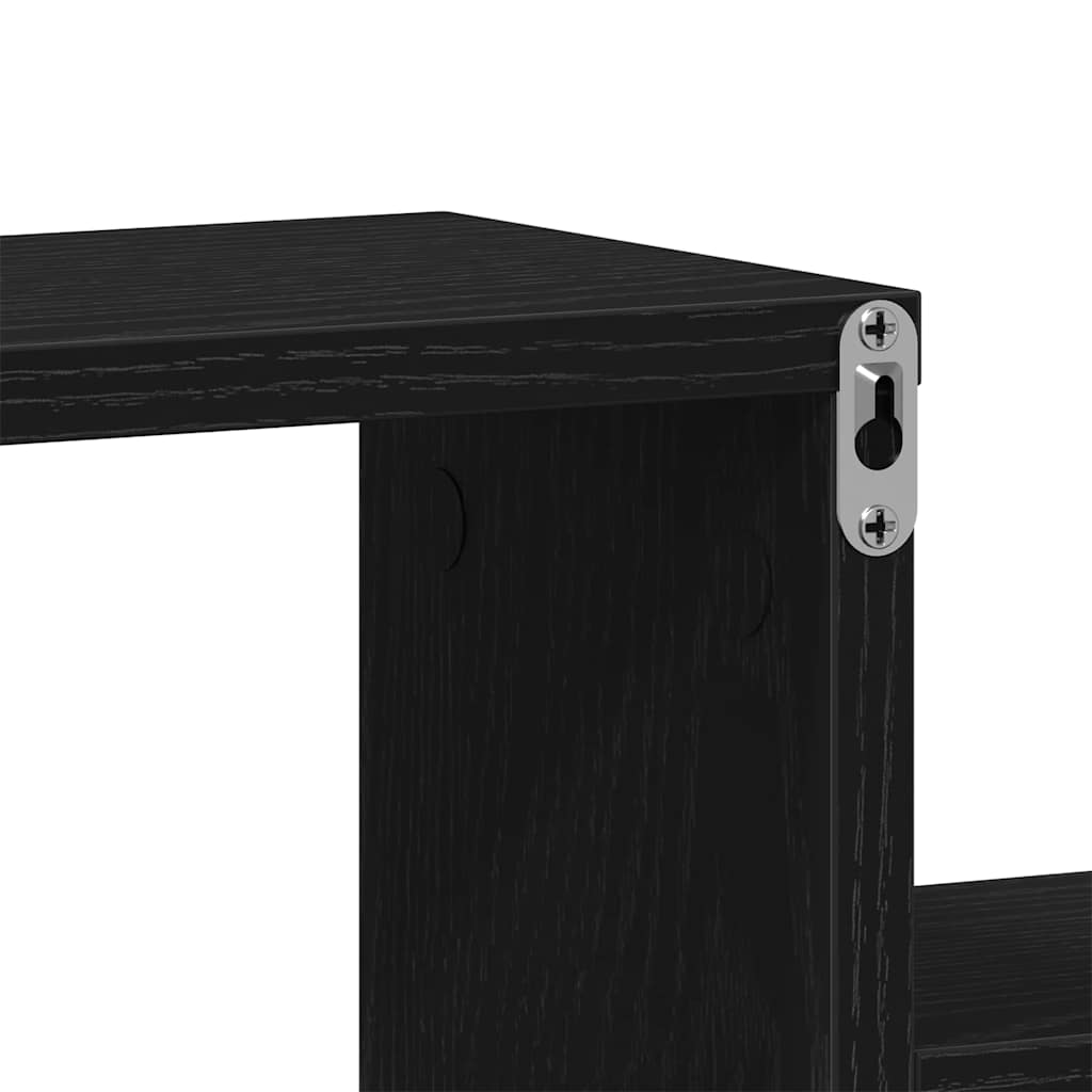Wall Shelf Black Oak 80 x 15 x 78.5 cm Engineered Wood