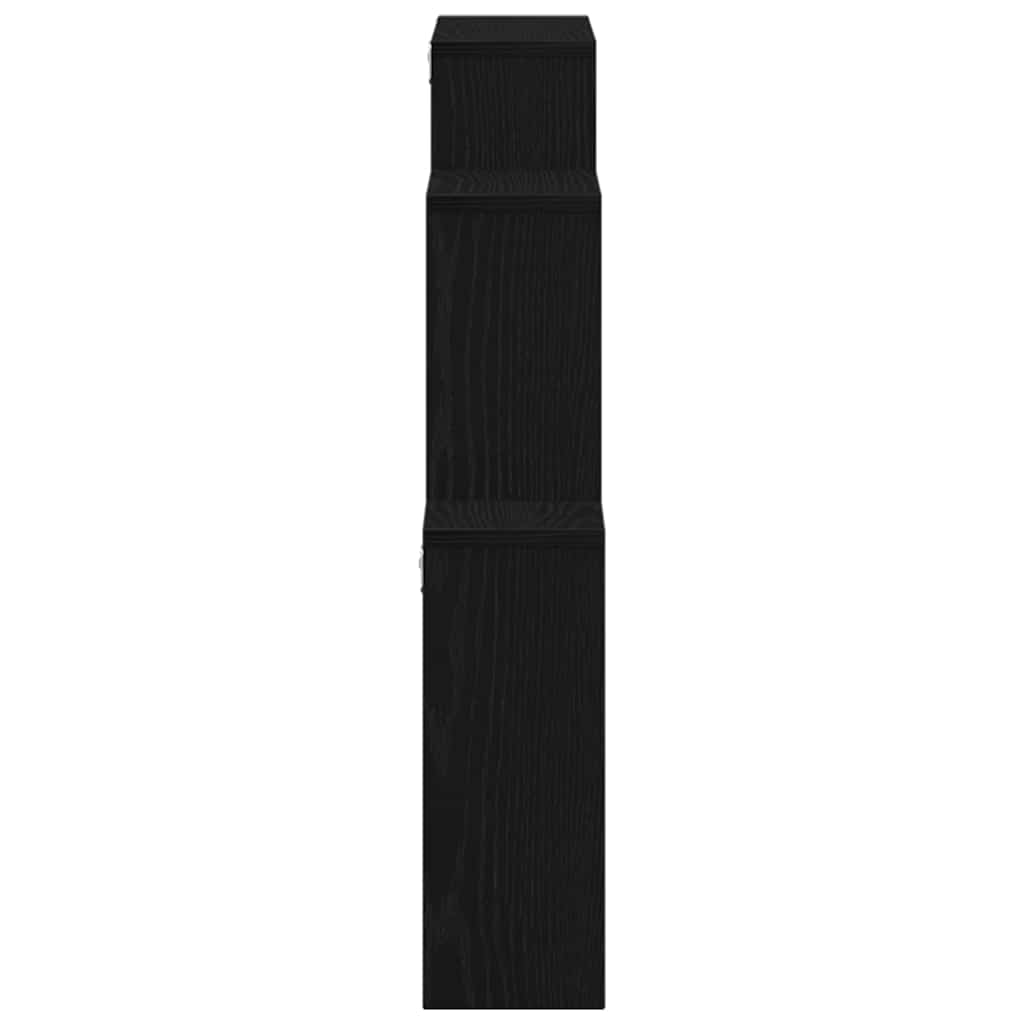Wall Shelf Black Oak 80 x 15 x 78.5 cm Engineered Wood