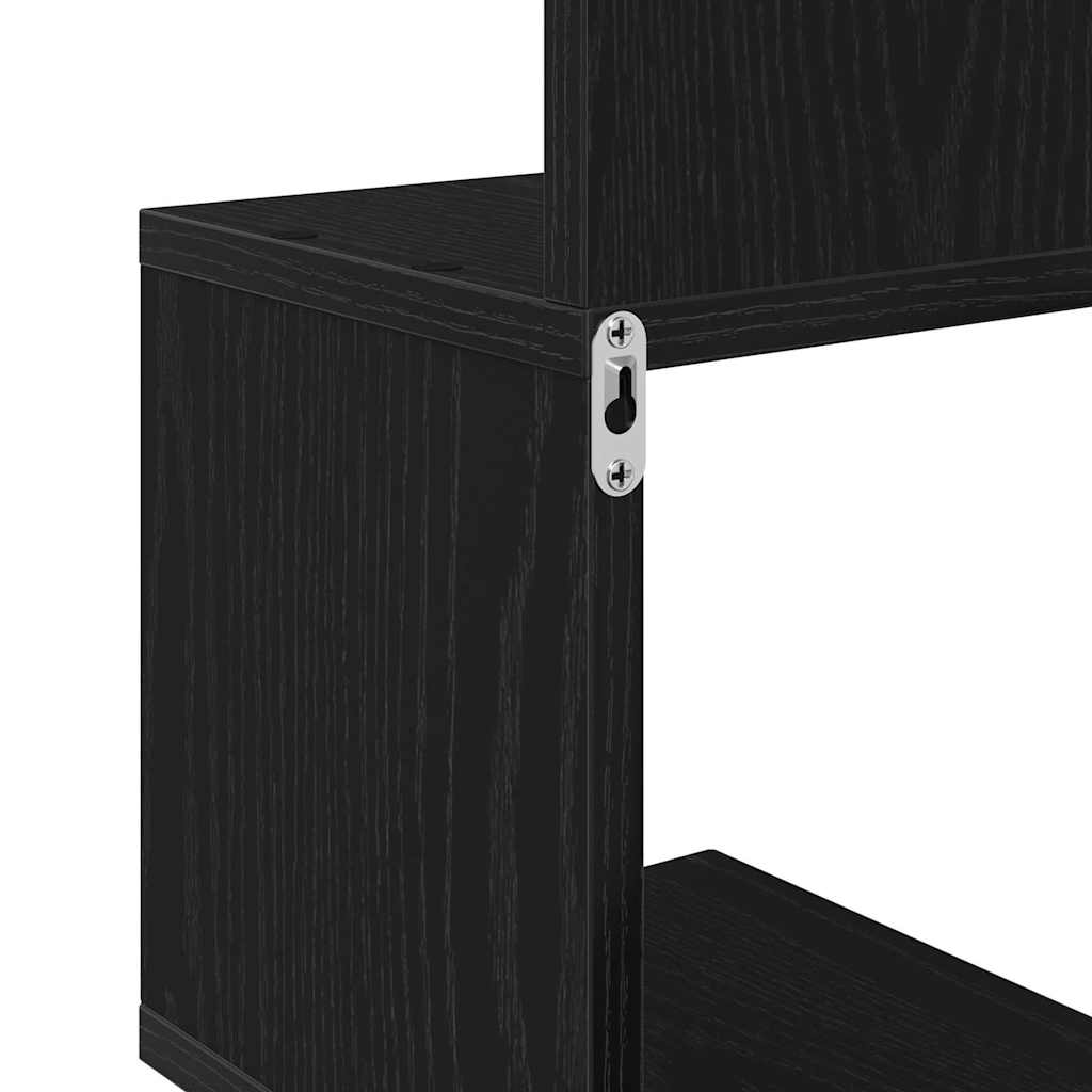 Corner Shelf Wall-Mounted Black Oak 20 x 20 x 127.5 cm