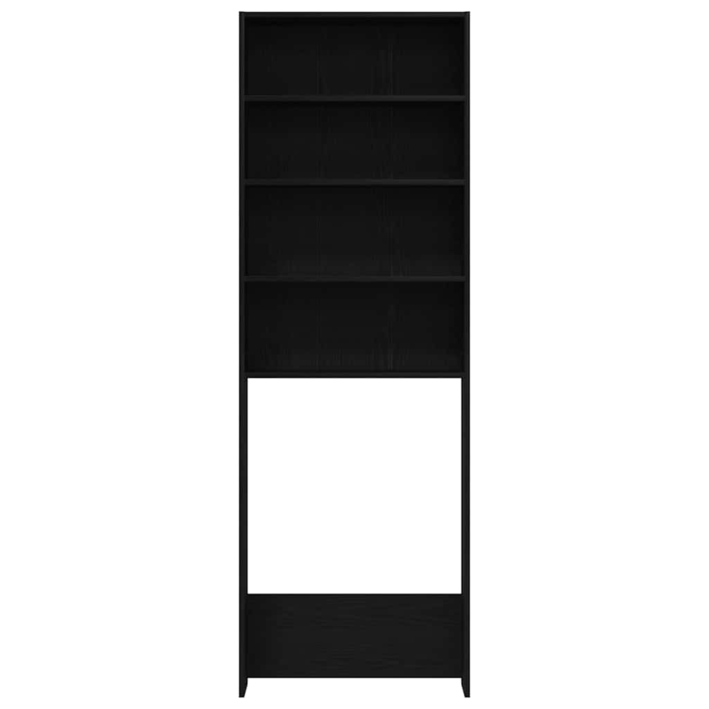 vidaXL Washing Machine Cabinet Black Oak 64 x 24 x 190 cm