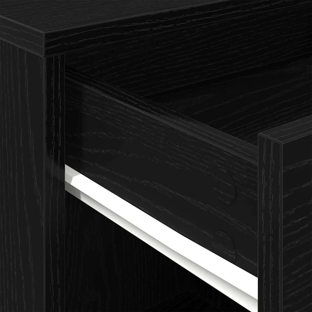 Rolling Cabinet 45 x 38 x 54 cm Engineered Wood Black Oak