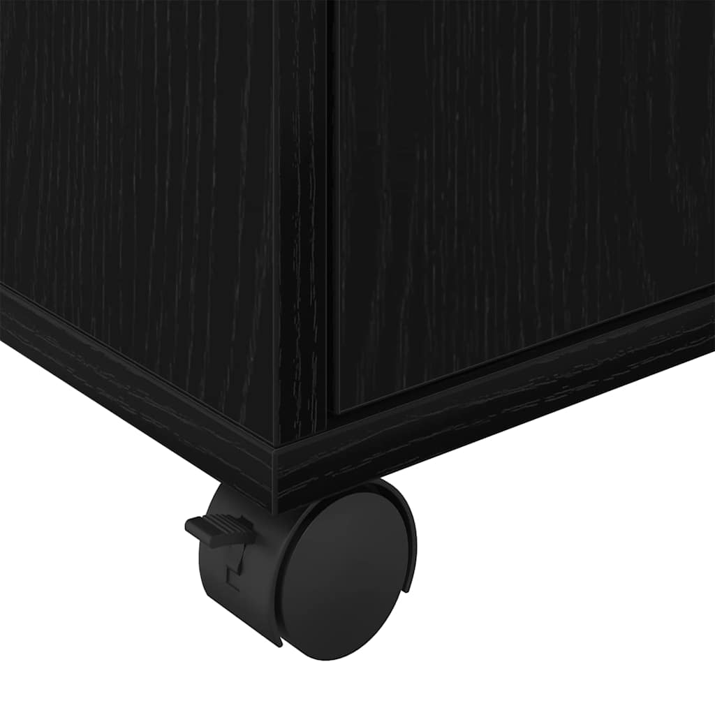 Rolling Cabinet 45 x 38 x 54 cm Engineered Wood Black Oak