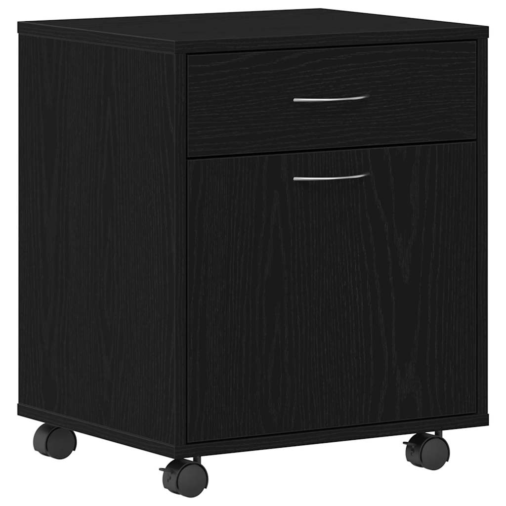 Rolling Cabinet 45 x 38 x 54 cm Engineered Wood Black Oak