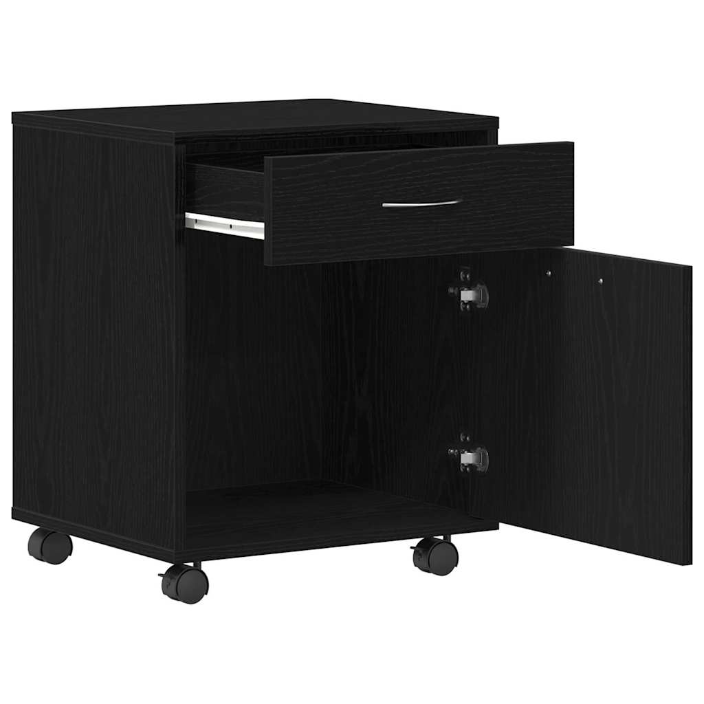 Rolling Cabinet 45 x 38 x 54 cm Engineered Wood Black Oak