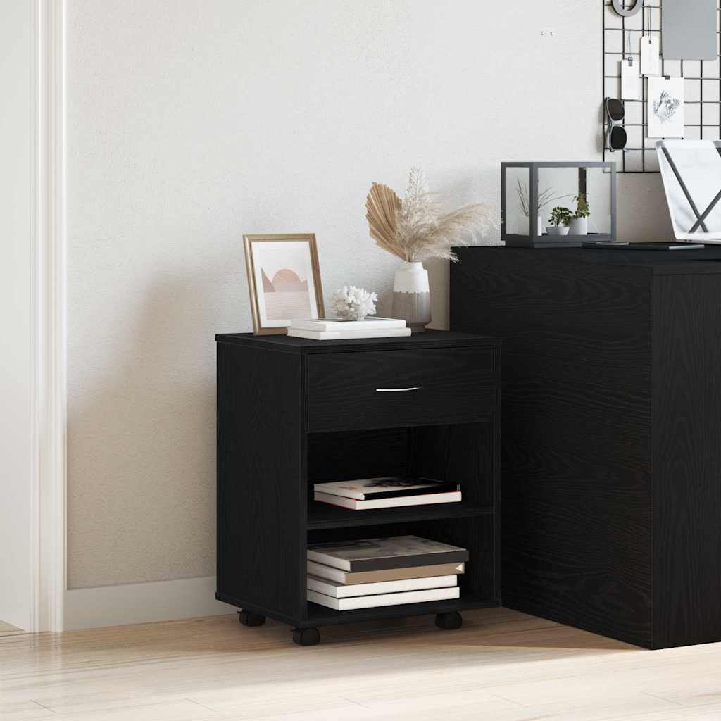 Storage Cabinet 46 x 36 x 59 cm Engineered Wood Black Oak