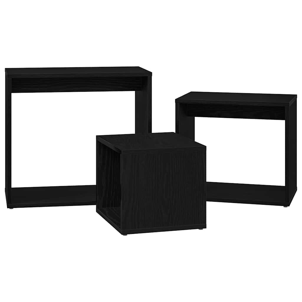 Nesting Table 3 pcs Black Oak 55 x 30 x 50 cm Engineered Wood