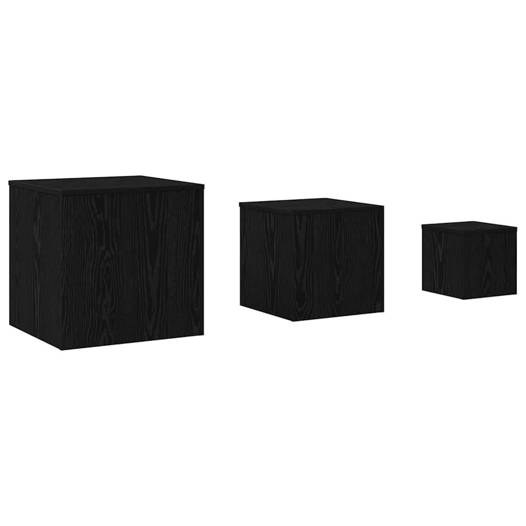 Nesting Table 3 pcs Black Oak Engineered Wood